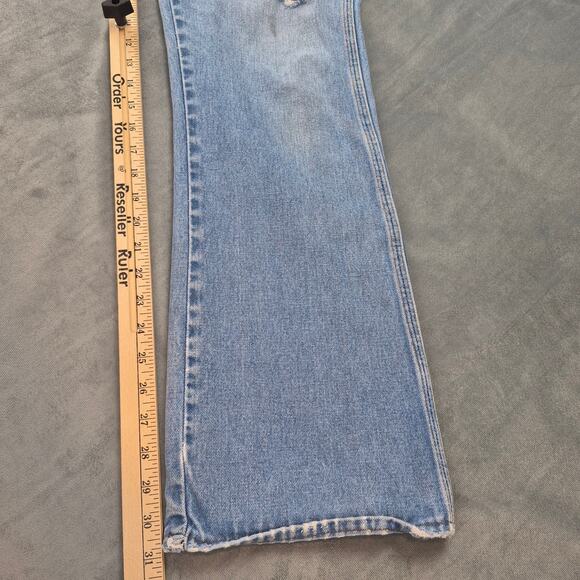 Vintage Wrangler 82611NV Boot Cut Western Cowboy Distressed Thrashed Denim 32x31 - Picture 6 of 13